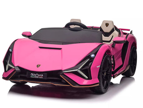 Pink 24V Official LX Lamborghini Sian 2-Seat Ride On Car with RC