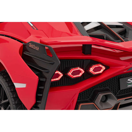 Red 24V Official LX Lamborghini Sian 2-Seater Ride On Car with Music, RC