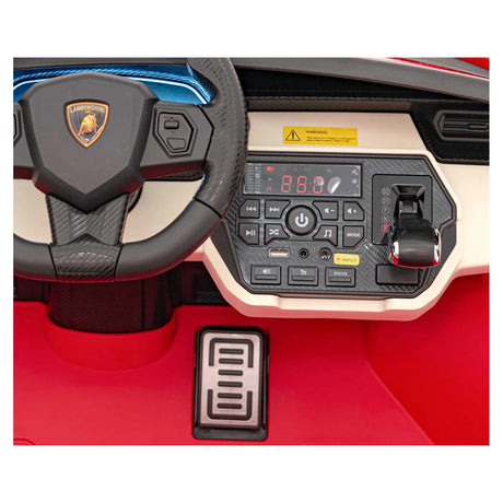 Red 24V Official LX Lamborghini Sian 2-Seater Ride On Car with Music, RC