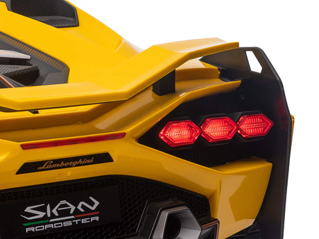 Yellow 24V Official LX Lamborghini Sian 2-Seater Ride On Car with Music, RC