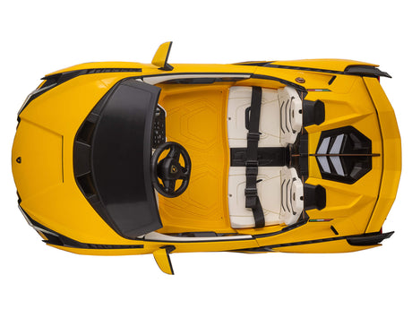Yellow 24V Official LX Lamborghini Sian 2-Seater Ride On Car with Music, RC