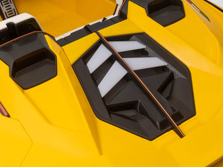 Yellow 24V Official LX Lamborghini Sian 2-Seater Ride On Car with Music, RC