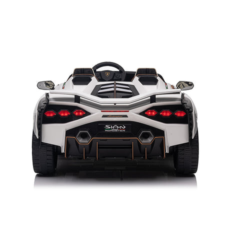 White 24V Official LX Lamborghini Sian 2-Seater Ride On Car with Music, RC