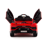 Red 12V Lamborghini SVJ Sport Kids Licensed 1 Seater Ride On Car with Rubber Wheels, Remote