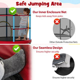Kids Trampoline Recreational Bounce Jumper with Safety Enclosure Net-Navy