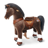 Toddlers Chocolate Indoor/Outdoor Ride-On Pony with Cushioned Seat, Anti-Slip Wheels (Ages 4–7)