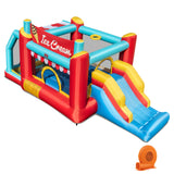 5-in-1 Ice Cream Inflatable Bounce House with Ball Pit and Slide with 520W Blower