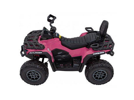 Pink 24V Premium Edition Can-Am Outlander 4WD Ride-On Quad ATV for 2 Kids