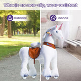 Toddlers White Indoor/Outdoor Ride-On Unicorn with Cushioned Seat, Anti-Slip Wheels (Ages 7+)