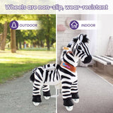 Toddlers Indoor/Outdoor Ride-On Zebra with Cushioned Seat, Anti-Slip Wheels (Ages 4–7)