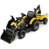 12V 3-in-1 Kids Ride-On Tractor with Trailer & Attachments, Music, Remote