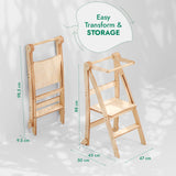 Toddler Tower: Foldable Step Stool for Toddlers - Beige