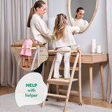Toddler Tower: Foldable Step Stool for Toddlers - Gray
