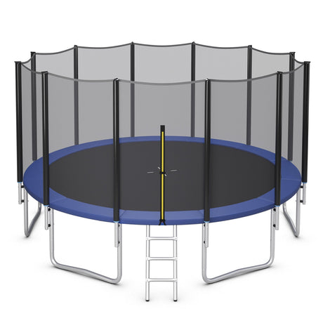 8/10/12/14/15/16 Feet Outdoor Trampoline Bounce Combo with Safety Closure Net Ladder-16 ft
