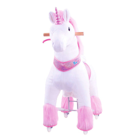 Toddlers Pink Indoor/Outdoor Ride-On Pony with Cushioned Seat, Anti-Slip Wheels (Ages 3–4)