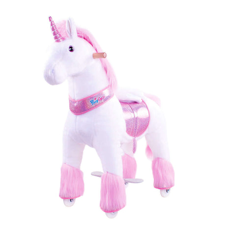 Toddlers Pink Indoor/Outdoor Ride-On Pony with Cushioned Seat, Anti-Slip Wheels (Ages 3–4)