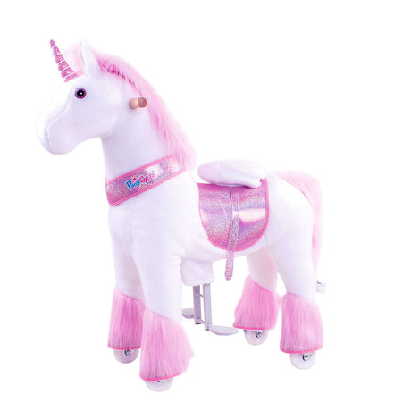 Toddlers Pink Indoor/Outdoor Ride-On Pony with Cushioned Seat, Anti-Slip Wheels (Ages 3–4)