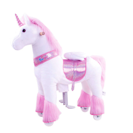 Toddlers Pink Indoor/Outdoor Ride-On Pony with Cushioned Seat, Anti-Slip Wheels (Ages 3–4)