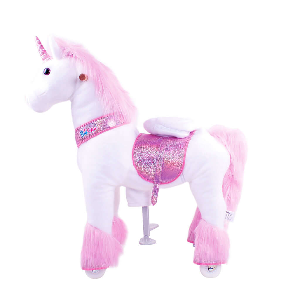 Toddlers Pink Indoor/Outdoor Ride-On Pony with Cushioned Seat, Anti-Slip Wheels (Ages 3–4)