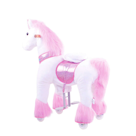 Toddlers Pink Indoor/Outdoor Ride-On Pony with Cushioned Seat, Anti-Slip Wheels (Ages 3–4)
