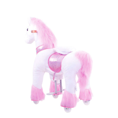 Toddlers Pink Indoor/Outdoor Ride-On Pony with Cushioned Seat, Anti-Slip Wheels (Ages 3–4)