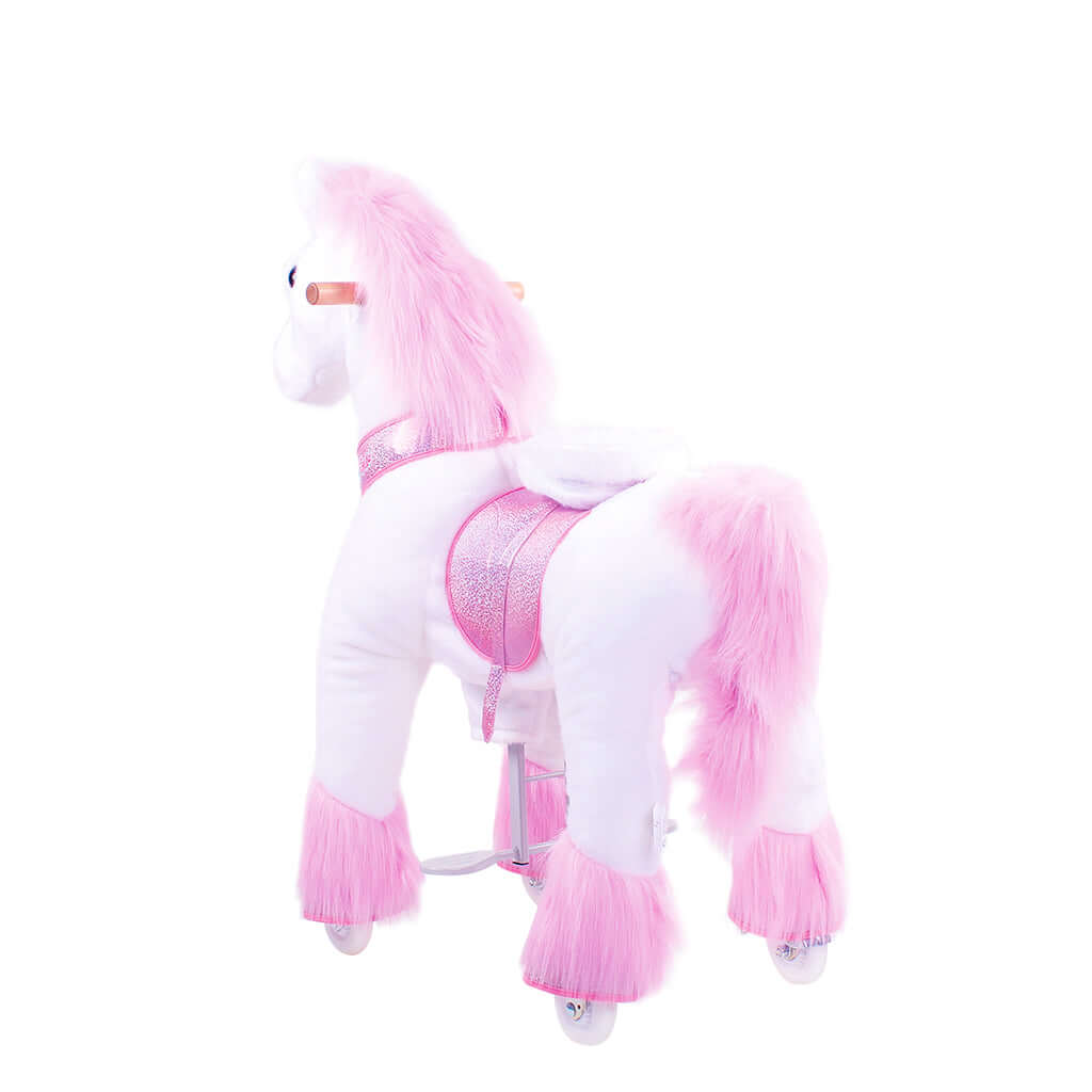 Toddlers Pink Indoor/Outdoor Ride-On Pony with Cushioned Seat, Anti-Slip Wheels (Ages 3–4)