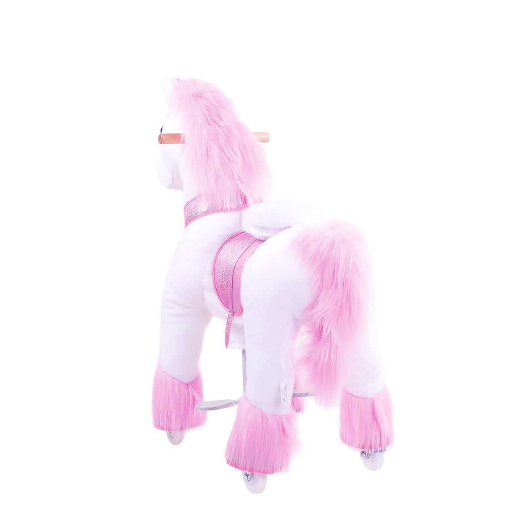 Toddlers Pink Indoor/Outdoor Ride-On Pony with Cushioned Seat, Anti-Slip Wheels (Ages 3–4)