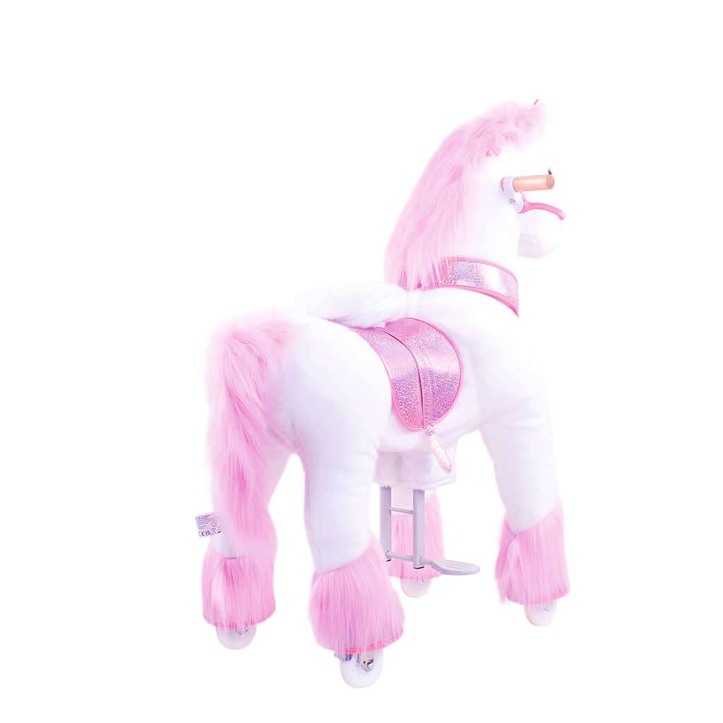 Toddlers Pink Indoor/Outdoor Ride-On Pony with Cushioned Seat, Anti-Slip Wheels (Ages 3–4)