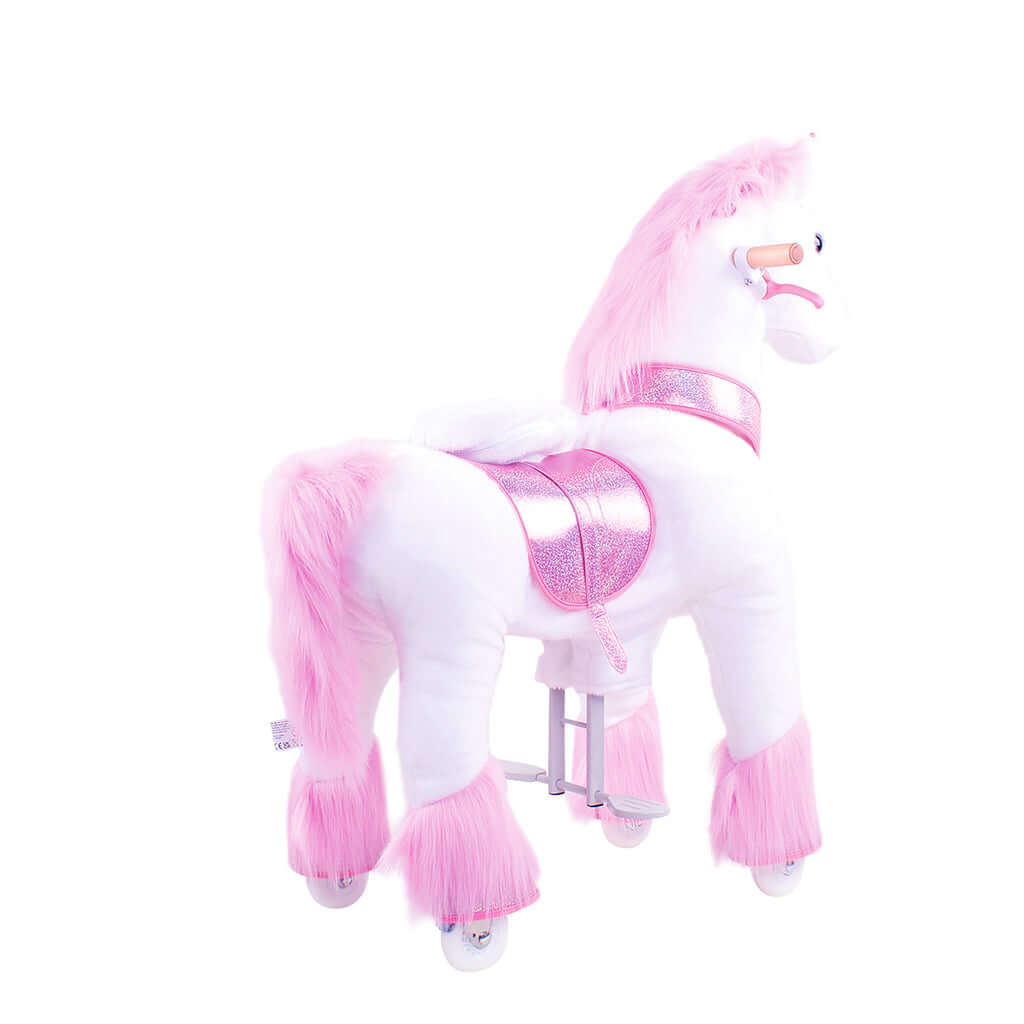 Toddlers Pink Indoor/Outdoor Ride-On Pony with Cushioned Seat, Anti-Slip Wheels (Ages 3–4)