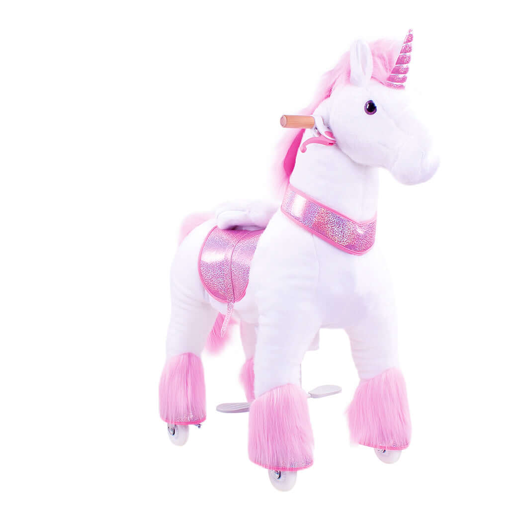 Toddlers Pink Indoor/Outdoor Ride-On Pony with Cushioned Seat, Anti-Slip Wheels (Ages 3–4)