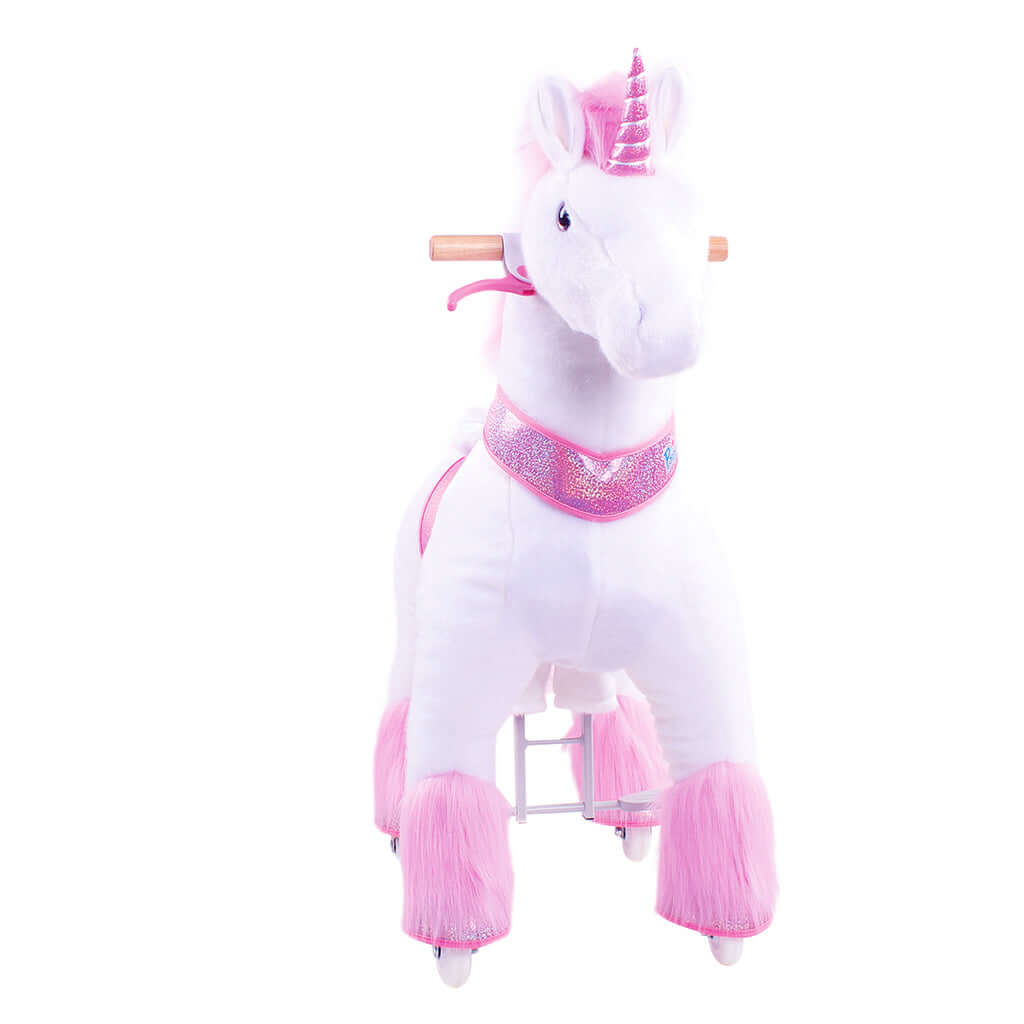 Toddlers Pink Indoor/Outdoor Ride-On Pony with Cushioned Seat, Anti-Slip Wheels (Ages 3–4)