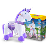 Toddlers Purple Indoor/Outdoor Ride-On Pony with Cushioned Seat, Anti-Slip Wheels (Ages 3–4)