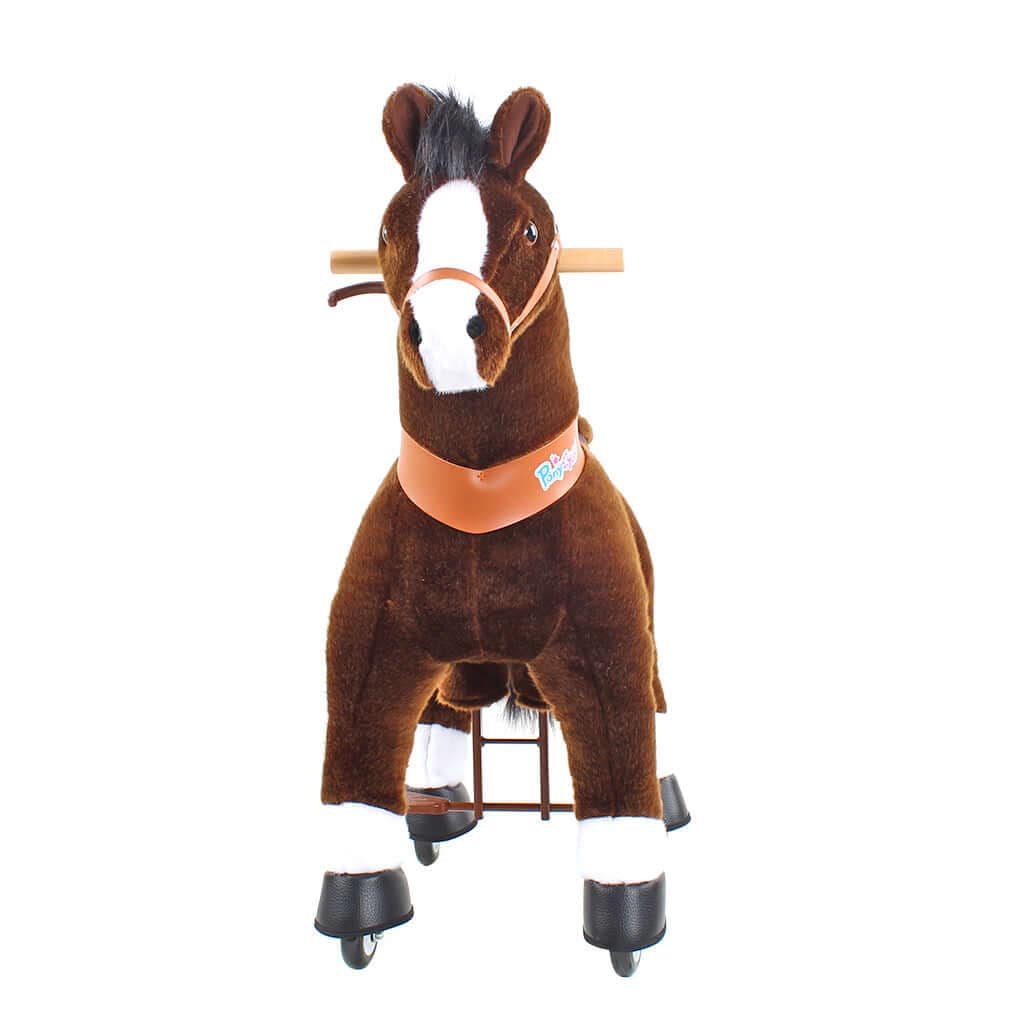 Toddlers Chocolate Indoor/Outdoor Ride-On Pony with Cushioned Seat, Anti-Slip Wheels (Ages 3–4)