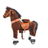Toddlers Chocolate Indoor/Outdoor Ride-On Pony with Cushioned Seat, Anti-Slip Wheels (Ages 3–4)