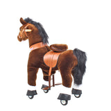 Toddlers Chocolate Indoor/Outdoor Ride-On Pony with Cushioned Seat, Anti-Slip Wheels (Ages 3–4)