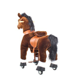 Toddlers Chocolate Indoor/Outdoor Ride-On Pony with Cushioned Seat, Anti-Slip Wheels (Ages 3–4)