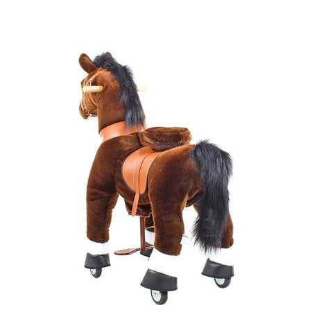 Toddlers Chocolate Indoor/Outdoor Ride-On Pony with Cushioned Seat, Anti-Slip Wheels (Ages 3–4)