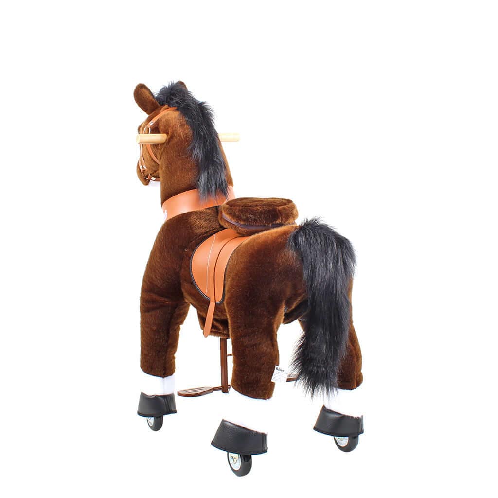 Toddlers Chocolate Indoor/Outdoor Ride-On Pony with Cushioned Seat, Anti-Slip Wheels (Ages 3–4)