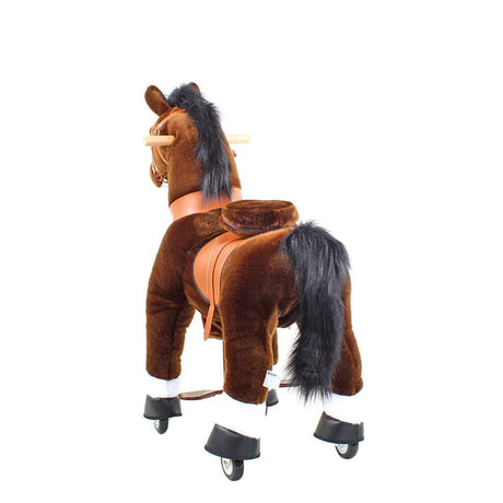 Toddlers Chocolate Indoor/Outdoor Ride-On Pony with Cushioned Seat, Anti-Slip Wheels (Ages 3–4)