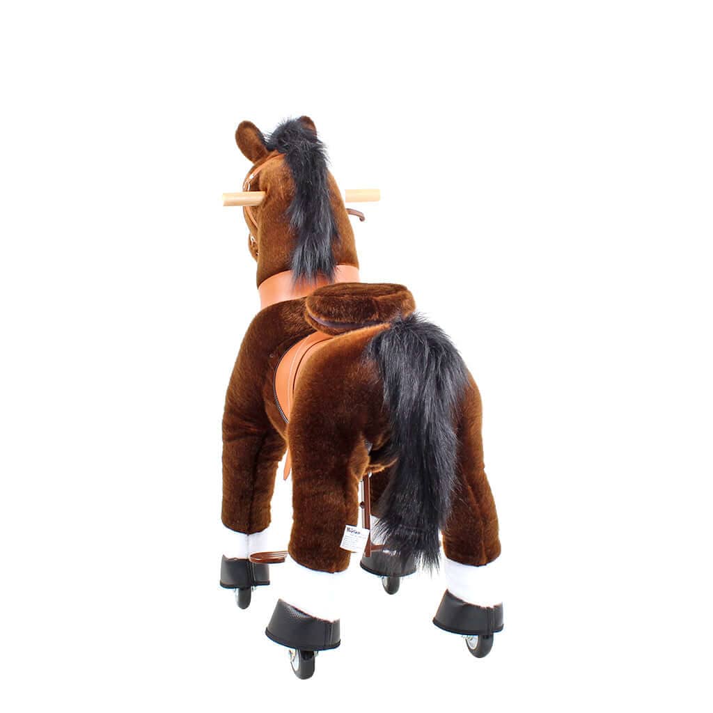 Toddlers Chocolate Indoor/Outdoor Ride-On Pony with Cushioned Seat, Anti-Slip Wheels (Ages 3–4)