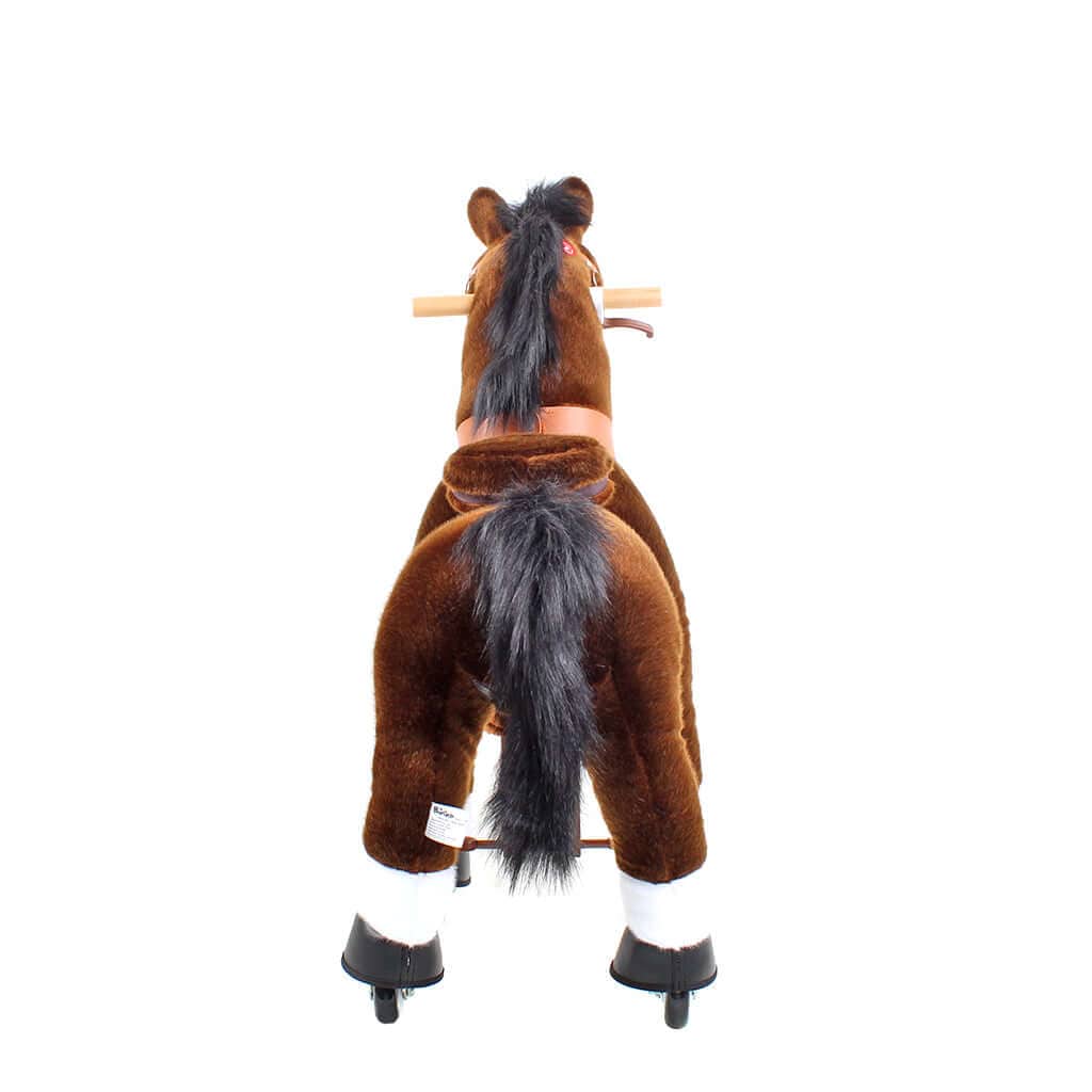 Toddlers Chocolate Indoor/Outdoor Ride-On Pony with Cushioned Seat, Anti-Slip Wheels (Ages 3–4)