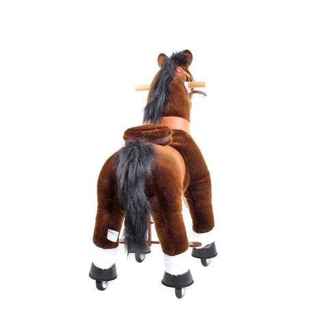 Toddlers Chocolate Indoor/Outdoor Ride-On Pony with Cushioned Seat, Anti-Slip Wheels (Ages 3–4)