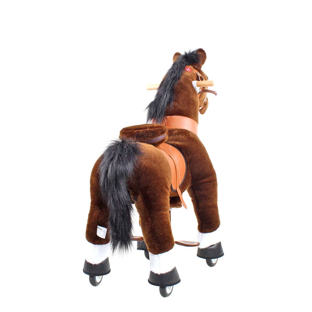 Toddlers Chocolate Indoor/Outdoor Ride-On Pony with Cushioned Seat, Anti-Slip Wheels (Ages 3–4)