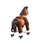 Toddlers Chocolate Indoor/Outdoor Ride-On Pony with Cushioned Seat, Anti-Slip Wheels (Ages 3–4)