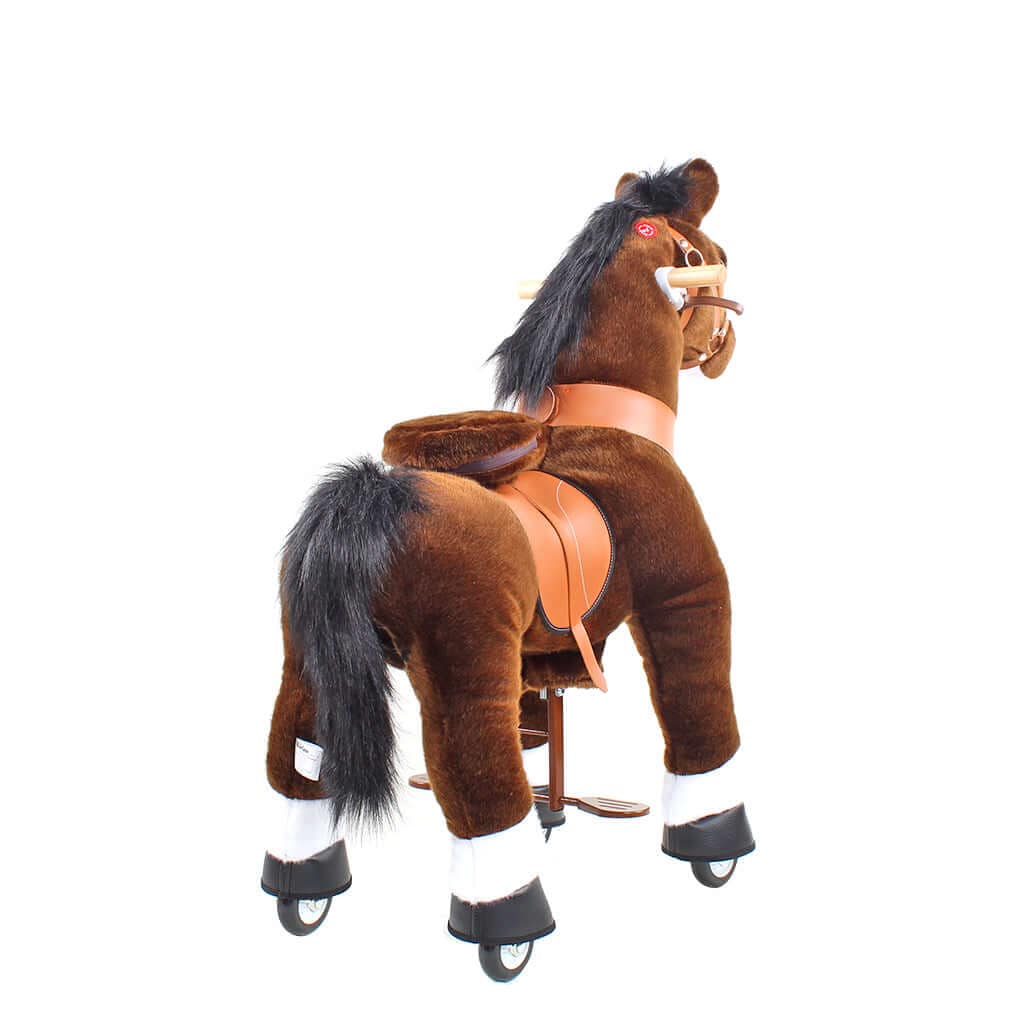 Toddlers Chocolate Indoor/Outdoor Ride-On Pony with Cushioned Seat, Anti-Slip Wheels (Ages 3–4)
