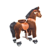 Toddlers Chocolate Indoor/Outdoor Ride-On Pony with Cushioned Seat, Anti-Slip Wheels (Ages 3–4)