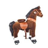 Toddlers Chocolate Indoor/Outdoor Ride-On Pony with Cushioned Seat, Anti-Slip Wheels (Ages 3–4)