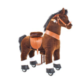 Toddlers Chocolate Indoor/Outdoor Ride-On Pony with Cushioned Seat, Anti-Slip Wheels (Ages 3–4)