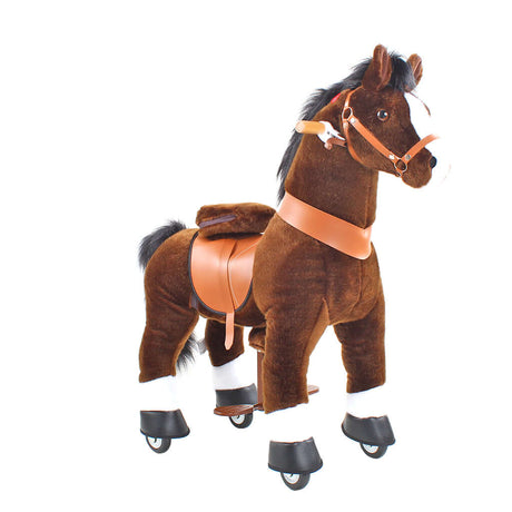 Toddlers Chocolate Indoor/Outdoor Ride-On Pony with Cushioned Seat, Anti-Slip Wheels (Ages 3–4)