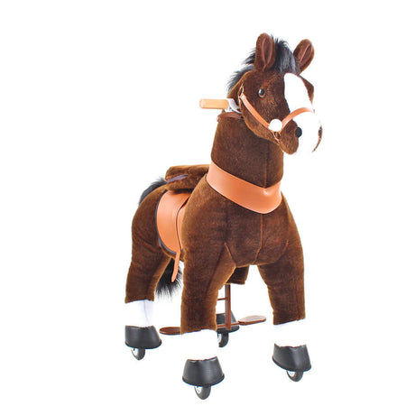 Toddlers Chocolate Indoor/Outdoor Ride-On Pony with Cushioned Seat, Anti-Slip Wheels (Ages 3–4)